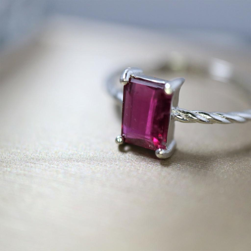 【艾爾莎寶石】80分 紅寶碧璽 925銀美戒 天然無燒紅寶碧璽 Rubellite  高貴典雅 活圍-細節圖2