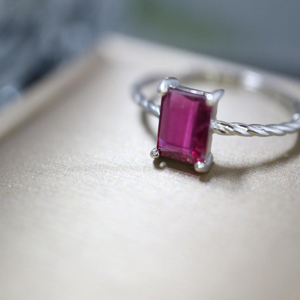 【艾爾莎寶石】80分 紅寶碧璽 925銀美戒 天然無燒紅寶碧璽 Rubellite  高貴典雅 活圍-細節圖3