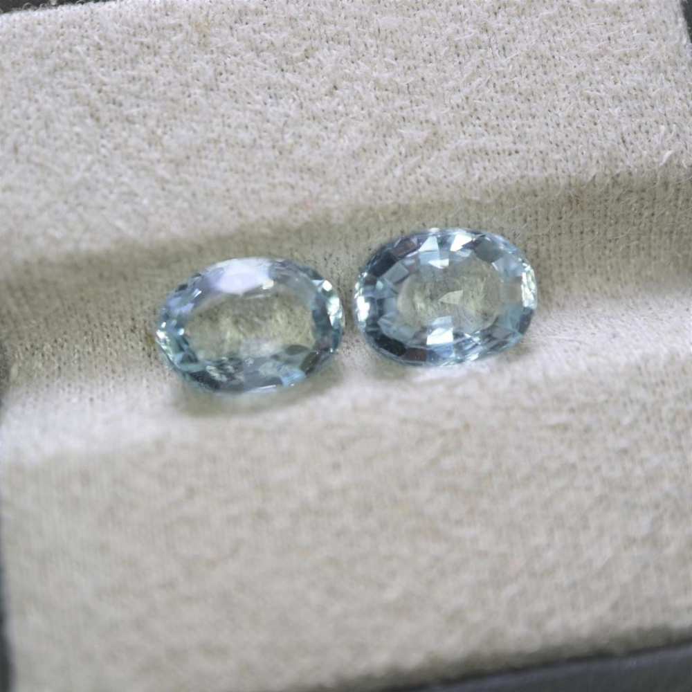 【艾爾莎寶石】一對共3.1ct 頂級淨度IF！純淨銀藍！天然無燒海藍寶 Aquamarine-細節圖4