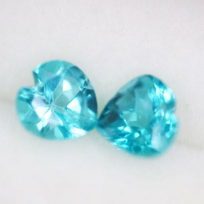 【艾爾莎寶石】愛心一對共2.64ct 皆頂級淨度IF！超美霓虹藍！天然無燒磷灰石 Apatite-細節圖2