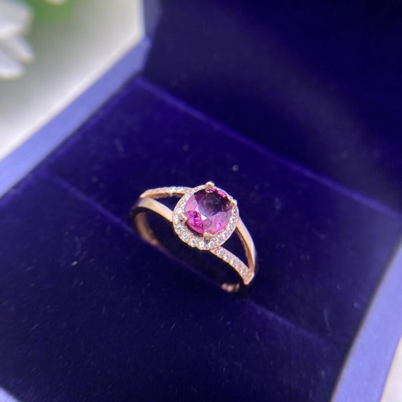 【艾爾莎寶石】1.3ct 頂級淨度IF！天然無燒玫瑰石榴石 Rhodolite 925銀鍍厚玫瑰金美戒-細節圖2