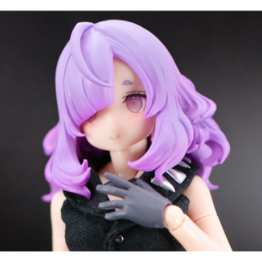 片目隠れウェーブミディ