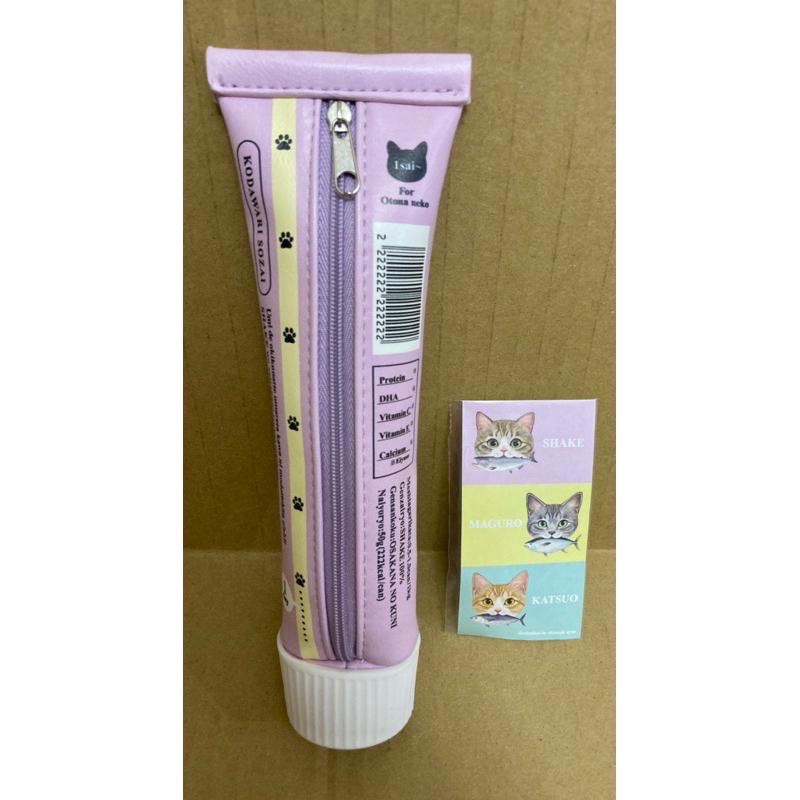 ［全新］日本 貓零食造型 筆袋 化妝袋 牙刷袋-細節圖2