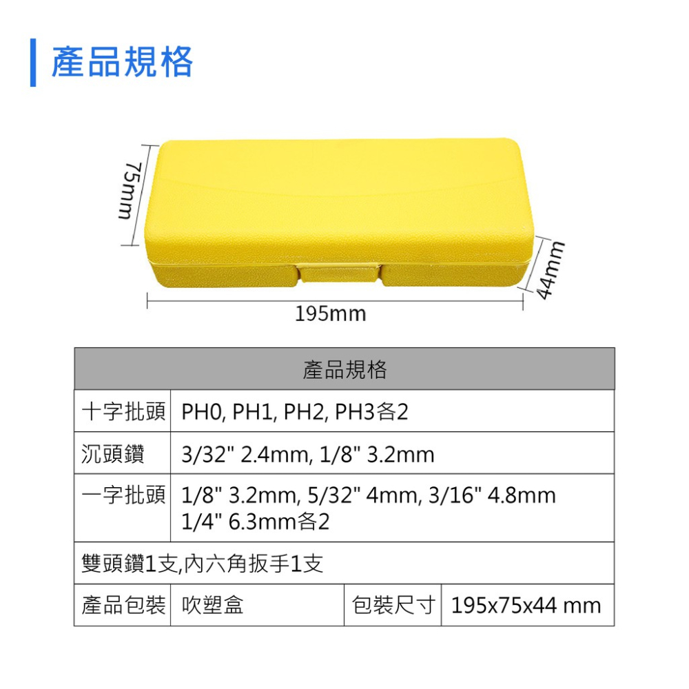 20件高速鋼雙頭鑽 轉換器 D20 蓋斯工具 白鋼組 鑽孔 鎖螺絲 沉頭鑽 鑽頭 內六角扳手 批頭轉換 快速轉換工具-細節圖6