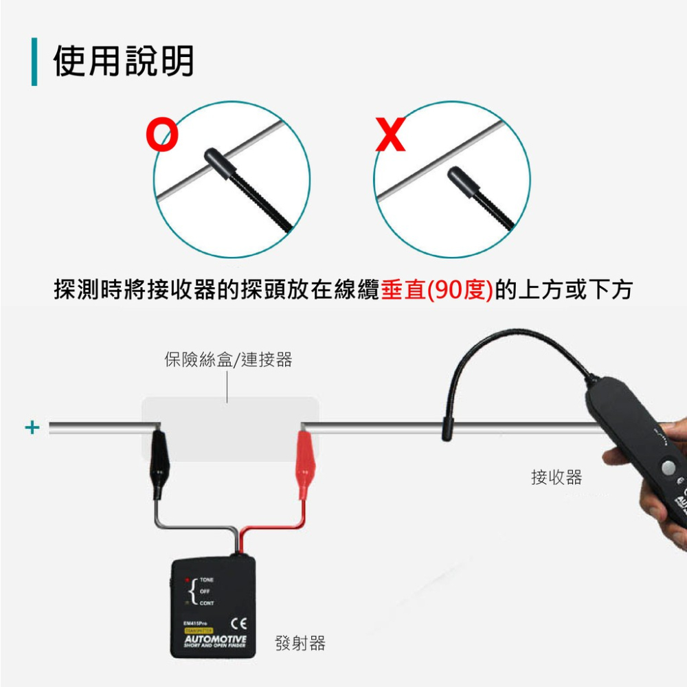 汽車電路檢測組 AWT415 蓋斯工具 電路查修 斷路 開路 線路追蹤 免剝皮 汽車斷路查找器 汽車線路驗電 線路感應-細節圖8