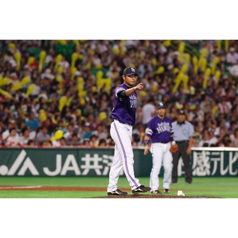 日本職棒 NPB 軟銀鷹 2013 鷹之祭典 75周年 應援球衣 紫色 S、L (罩衫 棒球 壘球 棒壘)-細節圖9