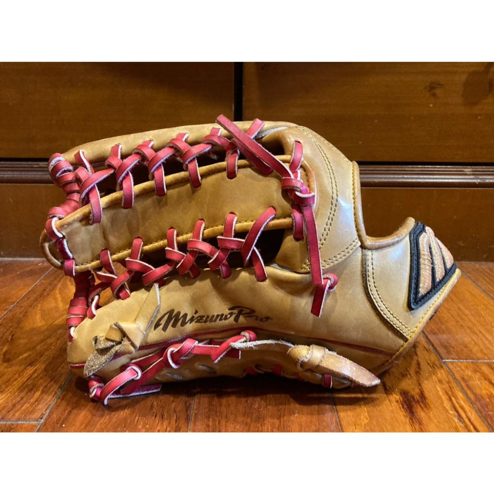 大M金標 Mizuno Pro 4D 反手 外野手套 12.5吋 (左投 棒球 壘球 棒壘 美津濃 金蔥標 牛舌檔)-細節圖3