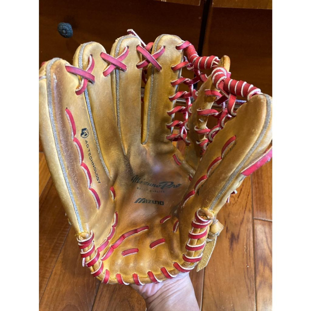 大M金標 Mizuno Pro 4D 反手 外野手套 12.5吋 (左投 棒球 壘球 棒壘 美津濃 金蔥標 牛舌檔)-細節圖5