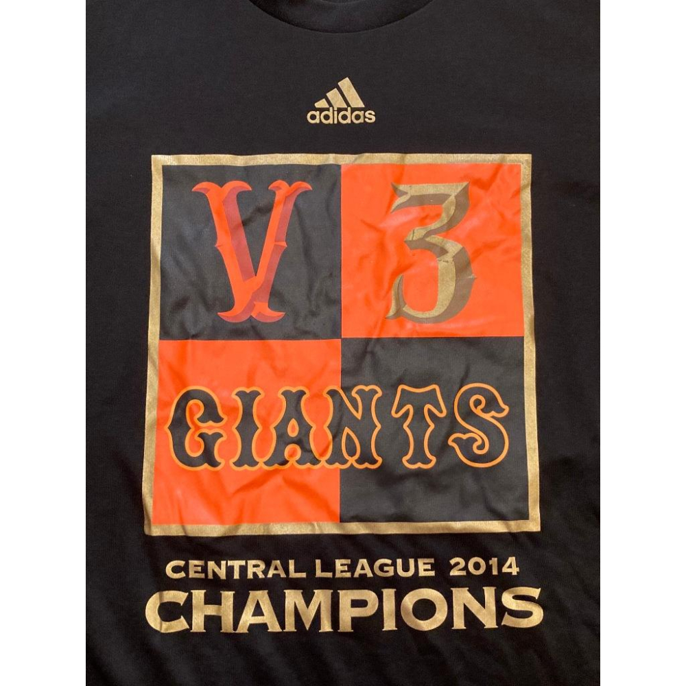 adidas 日本職棒 讀賣巨人 2014央聯優勝紀念 排汗短T (練習衣 應援 NPB 棒球 愛迪達 冠軍 上衣 巨人-細節圖2