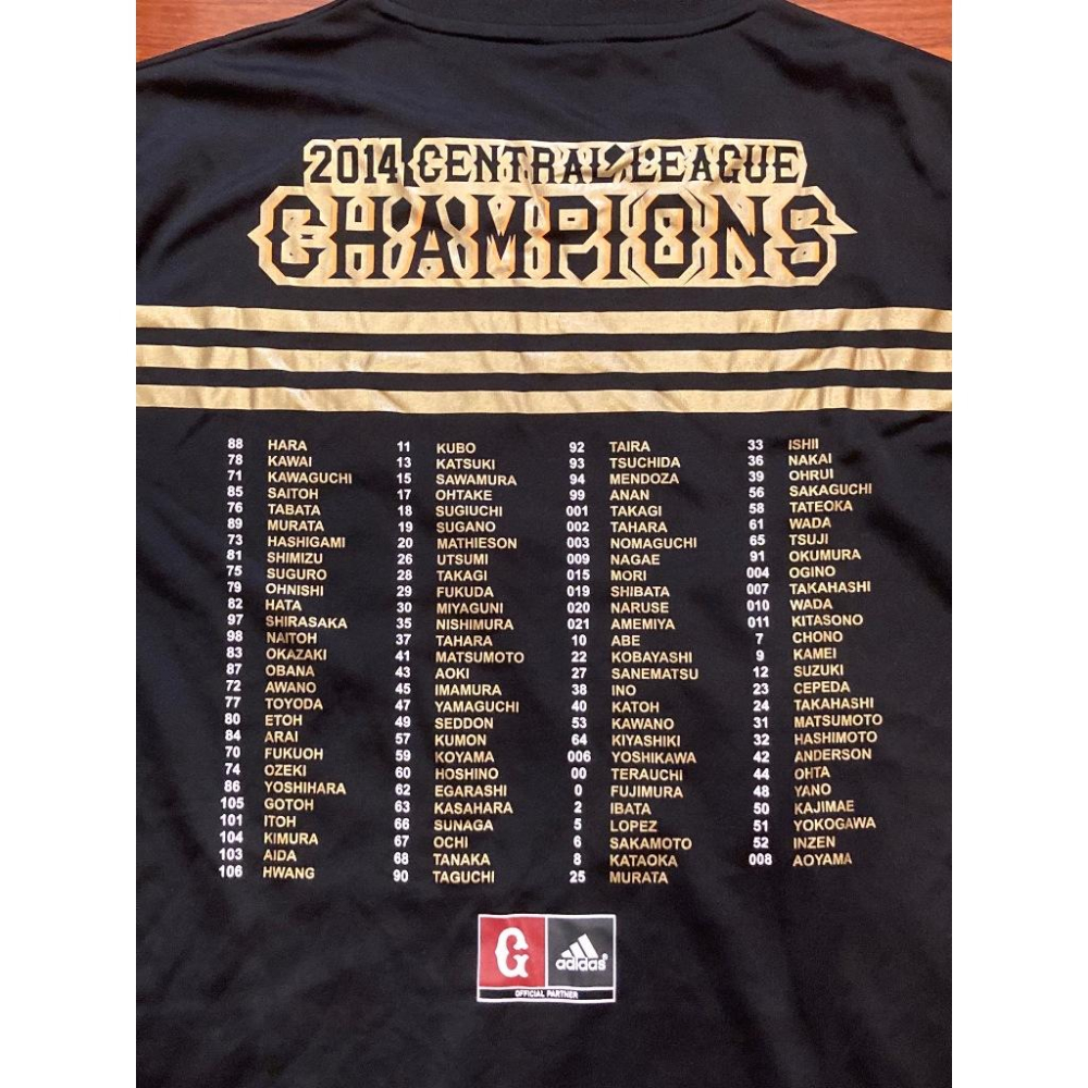 adidas 日本職棒 讀賣巨人 2014央聯優勝紀念 排汗短T (練習衣 應援 NPB 棒球 愛迪達 冠軍 上衣 巨人-細節圖4