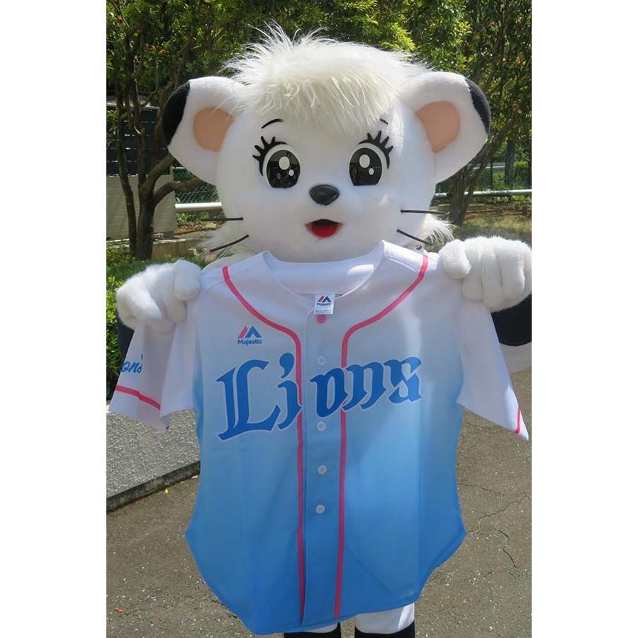 日本職棒 西武獅 2018 女孩 白藍漸層 應援球衣 (罩衫 NPB 琦玉 棒球 女子 棒壘 Majestic 淑女)-細節圖3