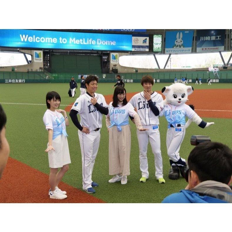 日本職棒 西武獅 2018 女孩 白藍漸層 應援球衣 (罩衫 NPB 琦玉 棒球 女子 棒壘 Majestic 淑女)-細節圖4
