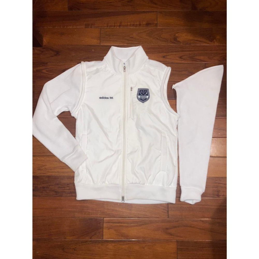 Adidas 高爾夫 1949 電繡 袖子可拆 夾克+背心 兩用上衣 S (風衣 刺繡 愛迪達 運動 外套 無袖 小尺寸-細節圖2
