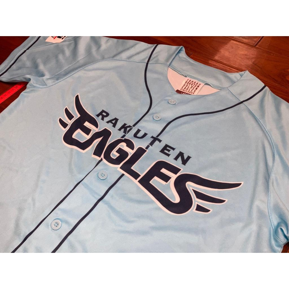 日本職棒 東北樂天金鷲 2024 夏日時光 水藍色 20周年紀念 應援球衣 L(罩衫 NPB 棒球 棒壘 週年 天藍)-細節圖5