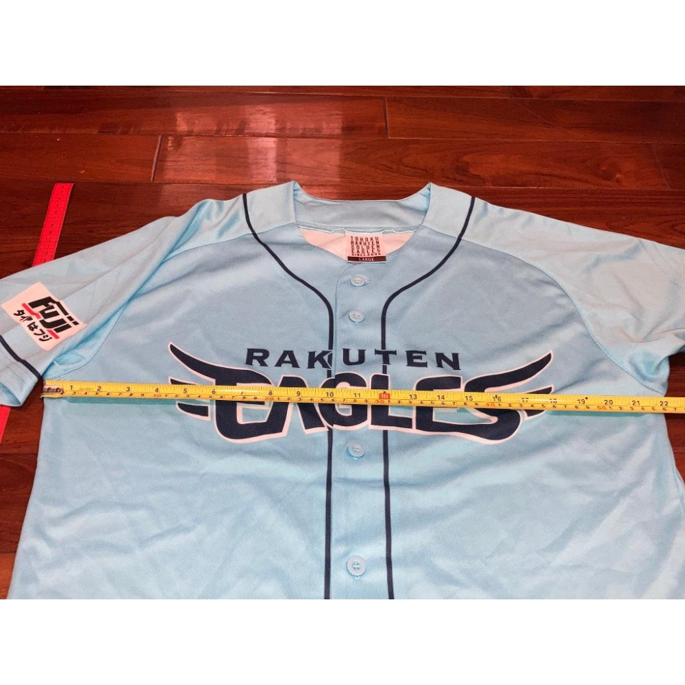 日本職棒 東北樂天金鷲 2024 夏日時光 水藍色 20周年紀念 應援球衣 L(罩衫 NPB 棒球 棒壘 週年 天藍)-細節圖9