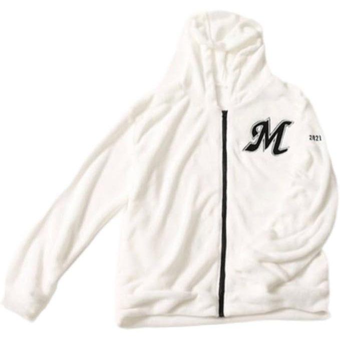 日本職棒 羅德海洋 2021 刺繡標 絨毛柔軟材質 連帽外套 (夾克 風衣 NPB 千葉 棒球 棒壘 電繡)-細節圖2