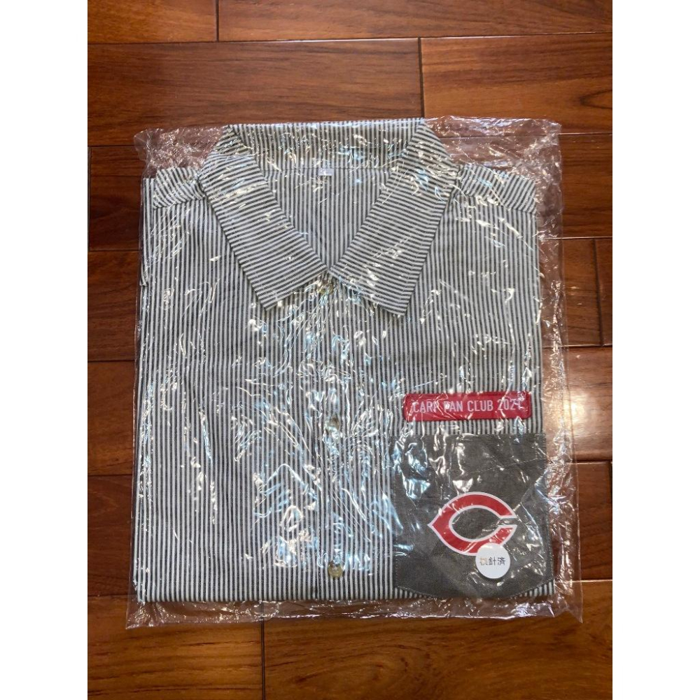 日本職棒 廣島鯉魚 2021 會員特典 灰條紋 襯衫 (球衣 NPB 棒球 壘球 棒壘 東洋 罩衫 應援)-細節圖7