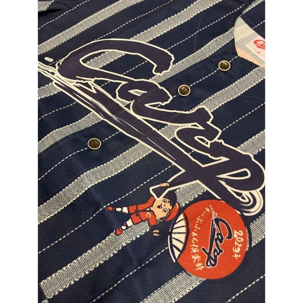 全新未拆 日本職棒 廣島鯉魚 2023會員限定 藍 祭典風 應援球衣 L (罩衫 NPB 棒球 壘球 棒壘 東洋)-細節圖4