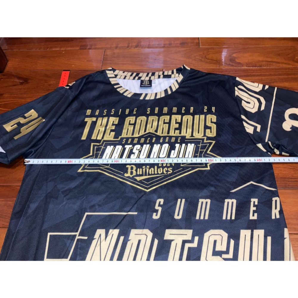 球員熱身同款! 日本職棒 歐力士猛牛 2024 大阪夏之陣 DESCENTE 短袖練習衣 L (NPB 棒球 短T 排汗-細節圖8
