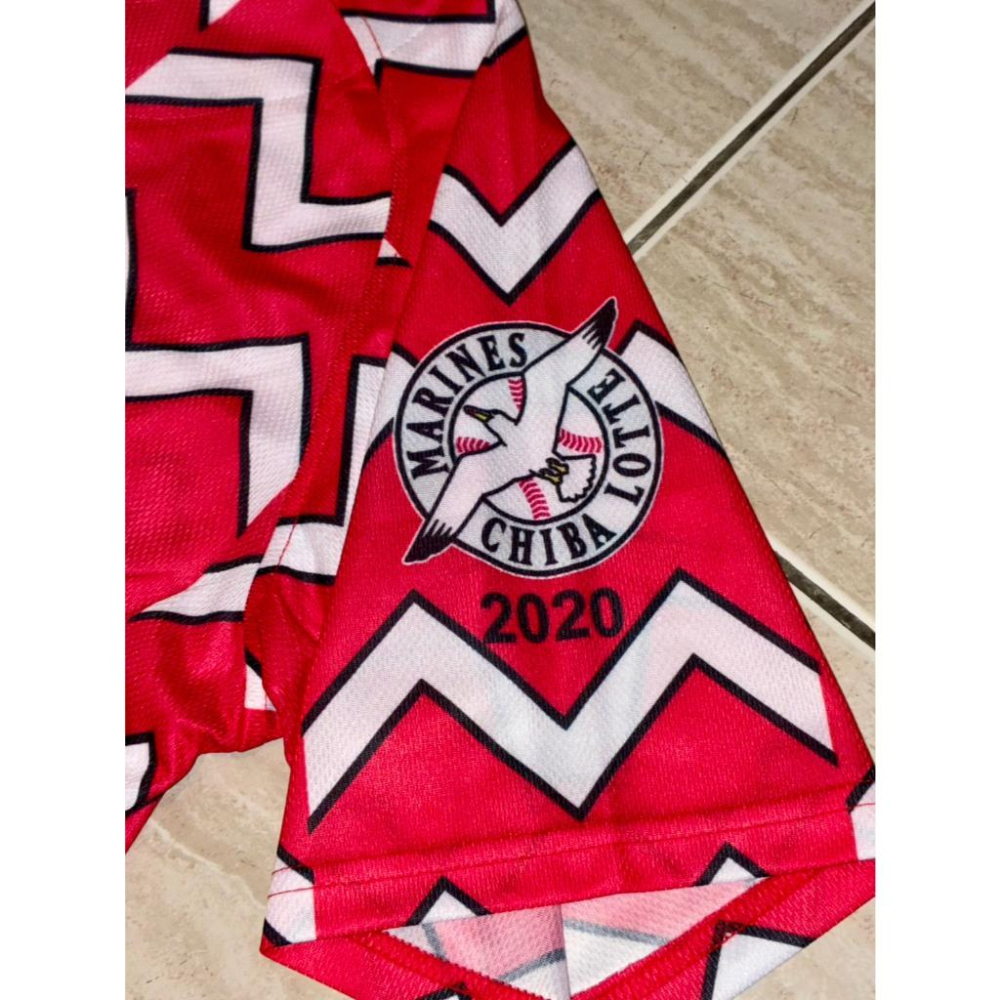 日本職棒 羅德海洋 2020 紅色 海鷗意象 主題日球衣 L (罩衫 NPB 棒球 千葉 ALL for CHIBA)-細節圖4