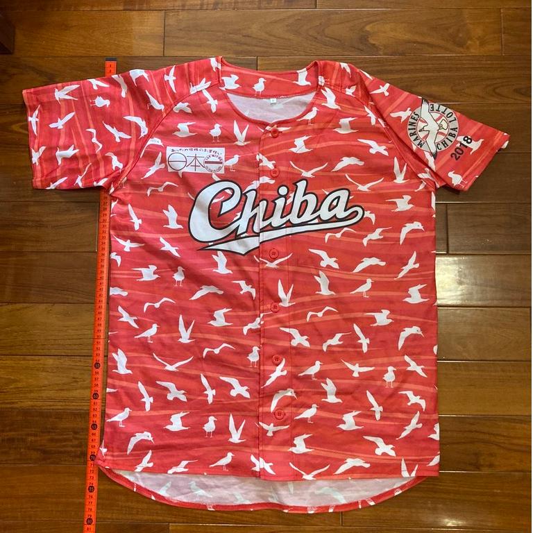 日本職棒 羅德海洋 2018 紅色海鷗 主題日球衣 L (罩衫 NPB 棒球 棒壘 千葉  ALL for CHIBA)-細節圖5