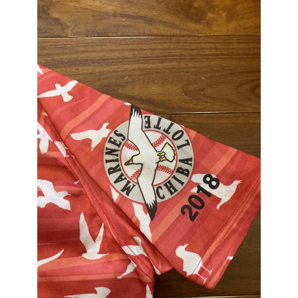 日本職棒 羅德海洋 2018 紅色海鷗 主題日球衣 L (罩衫 NPB 棒球 棒壘 千葉  ALL for CHIBA)-細節圖6