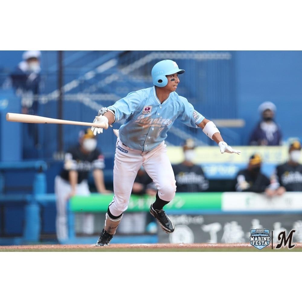 日本職棒 羅德海洋 2020 海洋節 MARINE FESTA 水藍 主題日球衣 L (罩衫 NPB 棒球 棒壘 千葉-細節圖3