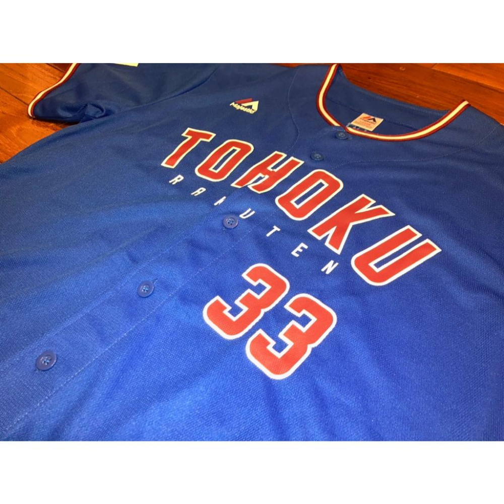 日本職棒 樂天金鷲 2019 東北藍 #33銀次 主題日球衣 L(罩衫 NPB 棒球 棒壘 東北 TOHOKU BLUE-細節圖6