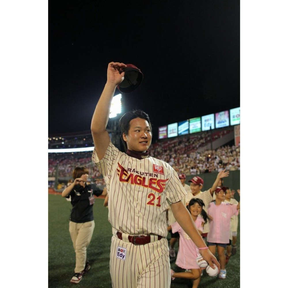 日本職棒 東北樂天金鷲 2012 金鷲之星 米白色 條紋球衣 (罩衫 日職 NPB 棒球 棒壘 桃猿 DESCENTE)-細節圖3