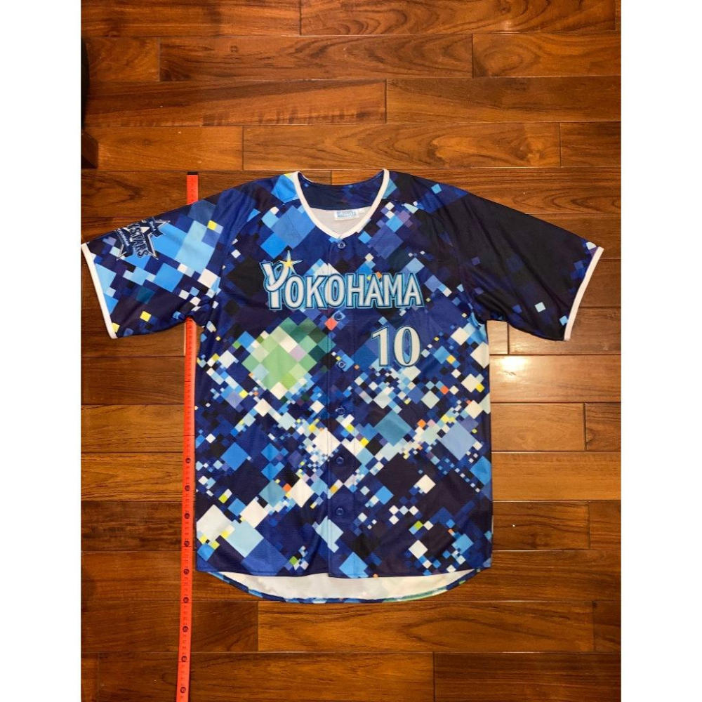 親筆簽名! 全電繡 日本職棒 橫濱DeNA灣星 戸柱恭孝 2017 星夜 STAR 球衣 (罩衫 棒球 刺繡 海灣)-細節圖3