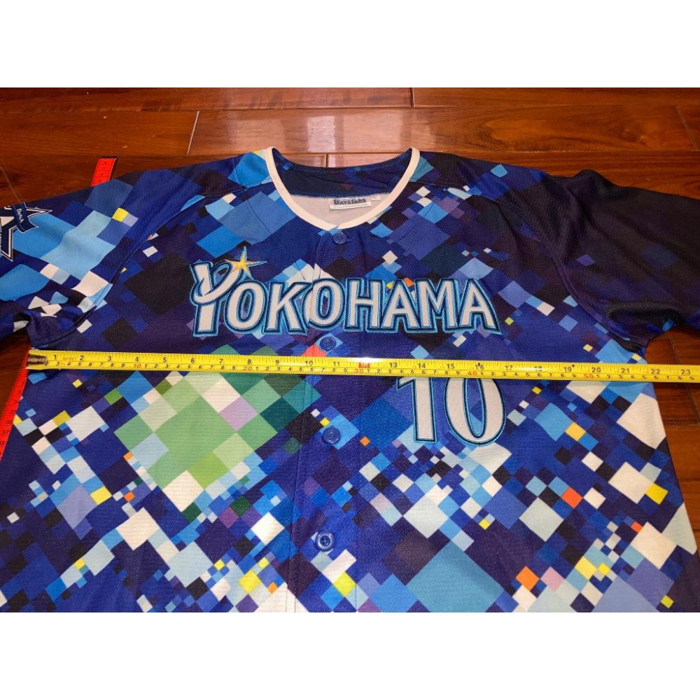 親筆簽名! 全電繡 日本職棒 橫濱DeNA灣星 戸柱恭孝 2017 星夜 STAR 球衣 (罩衫 棒球 刺繡 海灣)-細節圖9