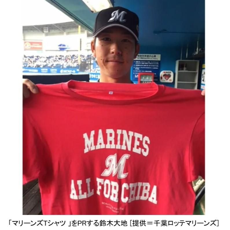 日本職棒 羅德海洋 2017 贊助商設計 紅色 棉質上衣 S、L (球衣 NPB 棒球 棒壘 T恤 短T 千葉 小尺寸)-細節圖2