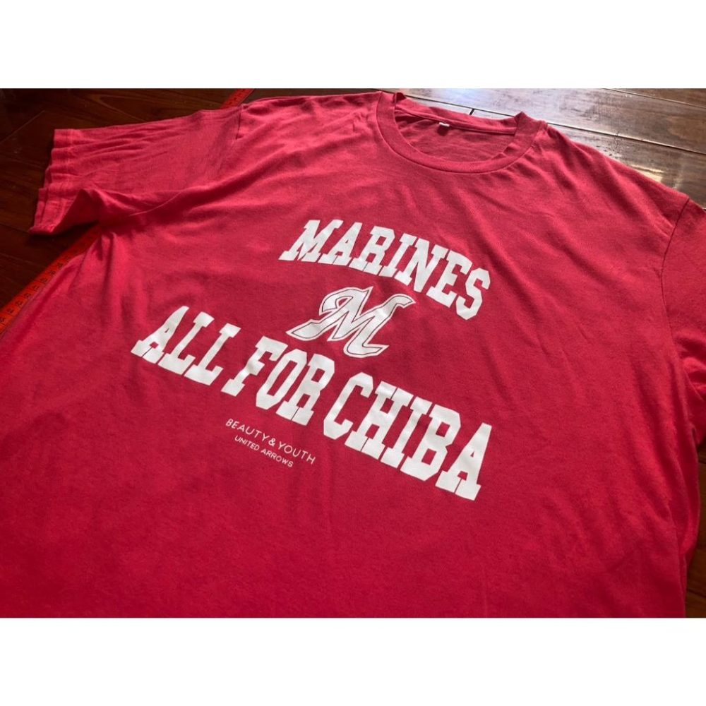 日本職棒 羅德海洋 2017 贊助商設計 紅色 棉質上衣 S、L (球衣 NPB 棒球 棒壘 T恤 短T 千葉 小尺寸)-細節圖4