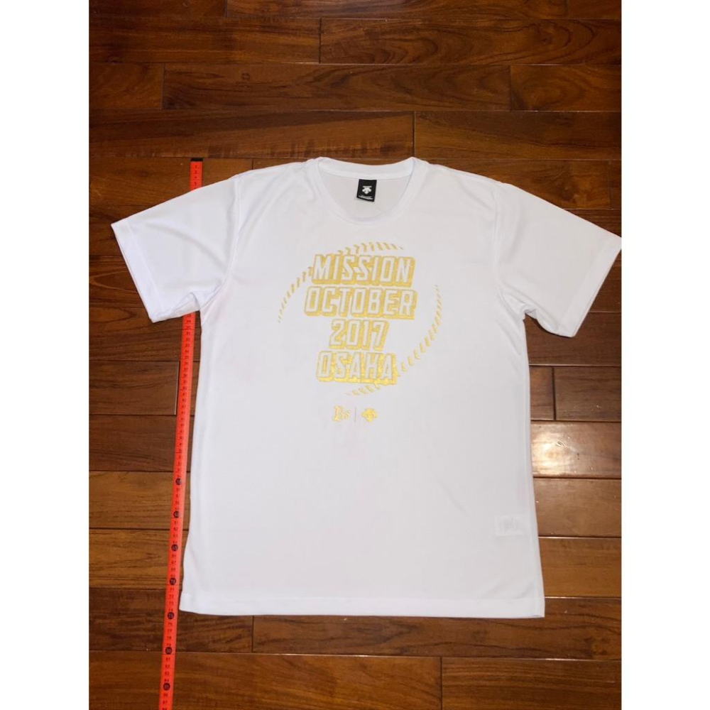 日本職棒 歐力士猛牛 2017 大阪十月任務 季後賽 排汗上衣 L 金字款 (練習衣 應援 NPB 棒球 短T 短袖)-細節圖3