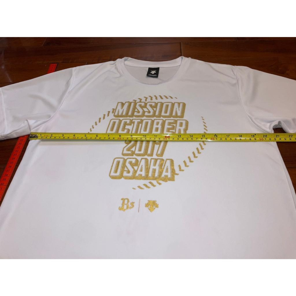 日本職棒 歐力士猛牛 2017 大阪十月任務 季後賽 排汗上衣 L 金字款 (練習衣 應援 NPB 棒球 短T 短袖)-細節圖7