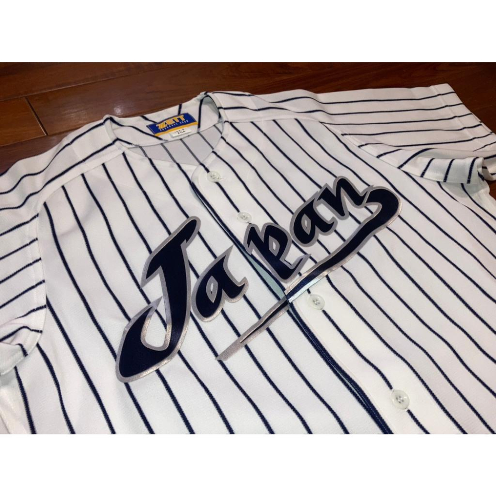 日本製 ZETT 日本棒球 國家隊/武士隊 條紋球衣 XL (罩衫 代表隊 NPB WBC 12強 奧運)-細節圖2