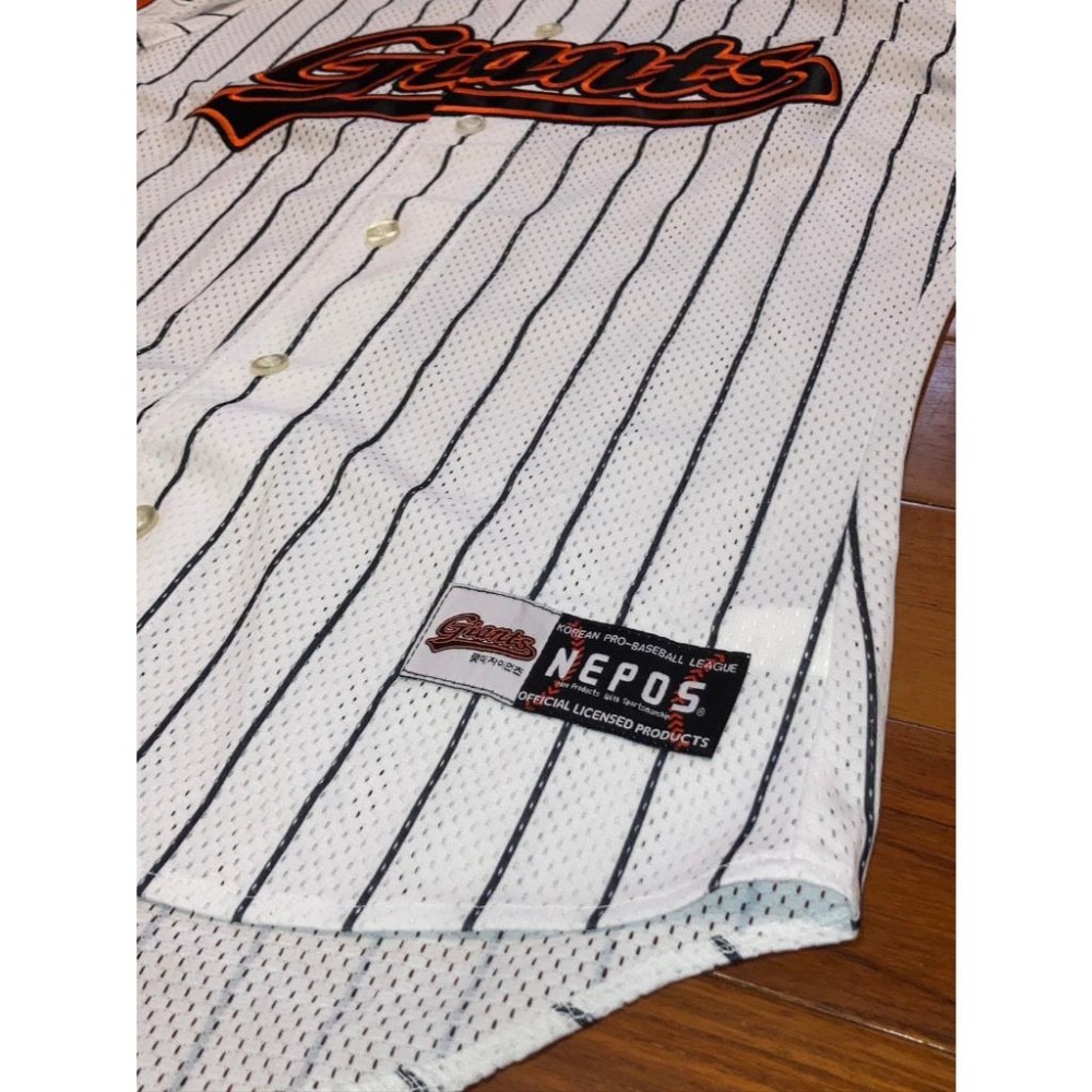 韓國職棒 KBO 釜山樂天巨人 電繡 復古主場 應援球衣 M (罩衫 刺繡 韓職  南韓 棒球 壘球 棒壘 NEPOS)-細節圖6