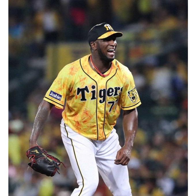 日本職棒 阪神虎 2019 虎之夏 火焰 應援球衣 M (罩衫 日職 NPB 棒球 壘球 棒壘 黃色)-細節圖2