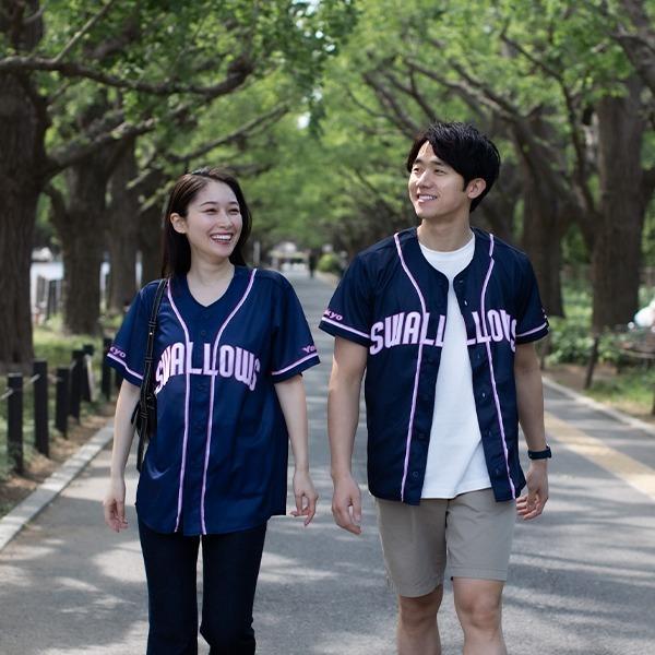 日本職棒 養樂多燕子 2023淑女日 皇家海軍藍 應援球衣 M(罩衫 日職 NPB 東京 棒球 Ladies 女孩 女士-細節圖3