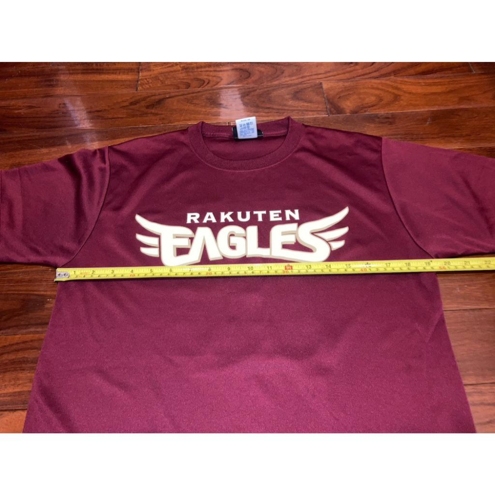 日本職棒 東北樂天金鷲 酒紅 排汗練習衣 M (棒壘 NPB 棒球 球衣 短T 上衣)-細節圖3