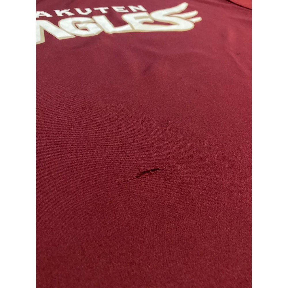 日本職棒 東北樂天金鷲 酒紅 排汗練習衣 M (棒壘 NPB 棒球 球衣 短T 上衣)-細節圖5