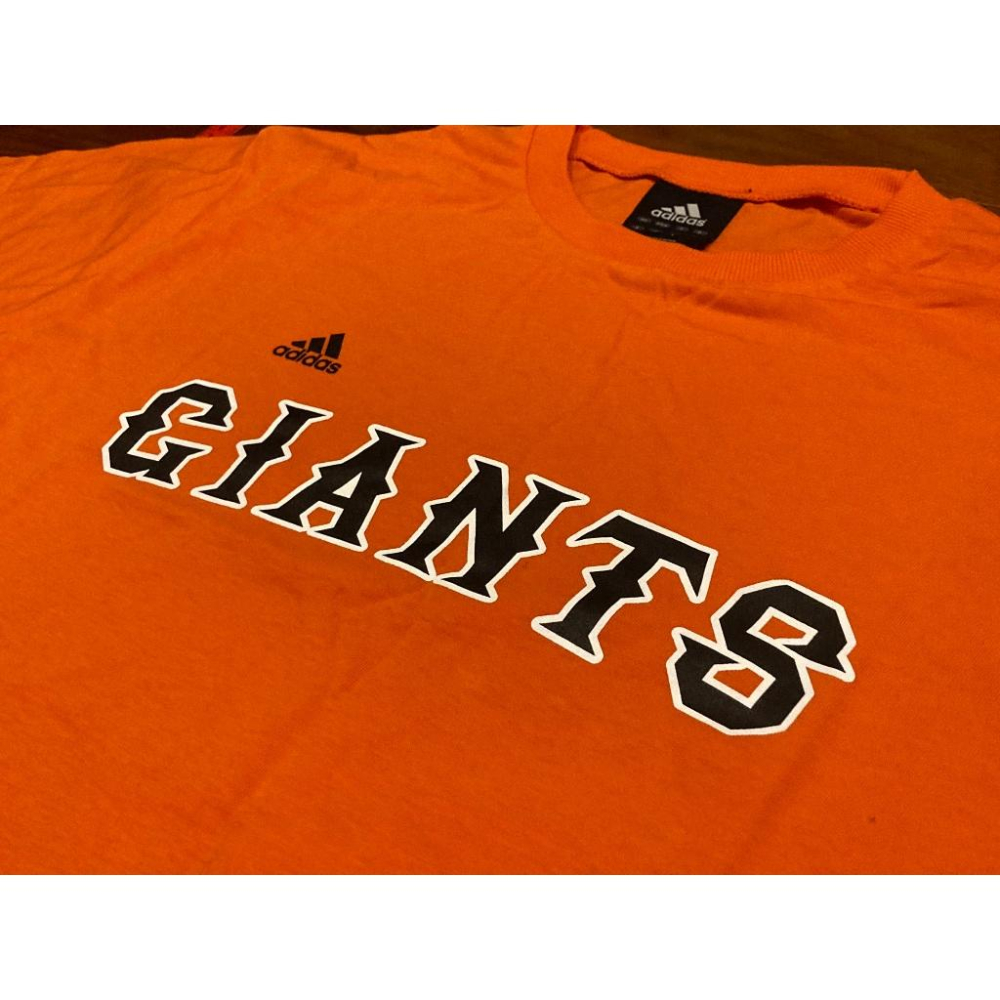 全新 adidas 日本職棒 讀賣巨人 橘色 薄棉質上衣 L (練習衣 應援 NPB 棒球 棒壘 愛迪達 短T 巨人-細節圖2