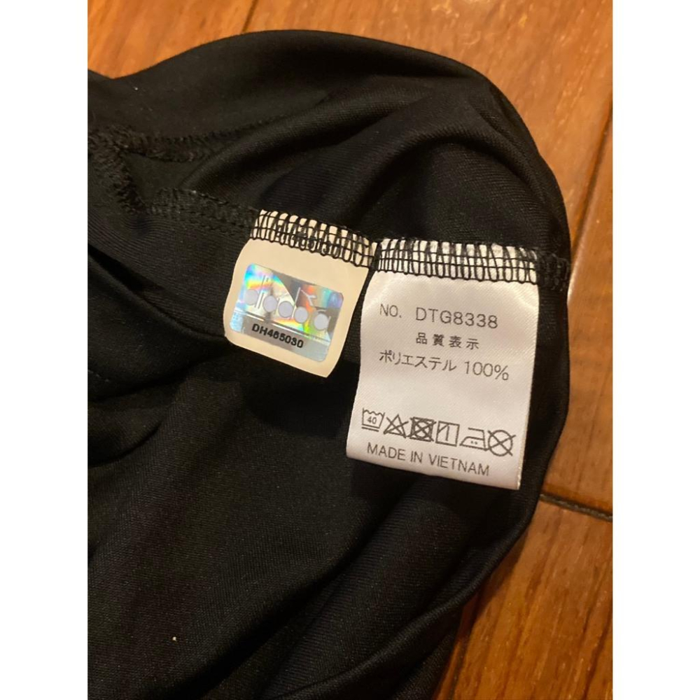 diadora 電繡 黑+白 運動排汗 POLO衫 L (運動 網球 練習衣 訓練 高爾夫 桌球 足球 迪亞多納)-細節圖4