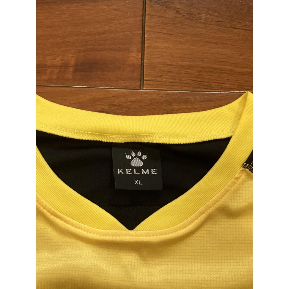 KELME 黃黑藍 拼接 排汗上衣/練習衣 XL (運動 短袖 短T 西班牙 卡爾美 足球 棒壘 棒球 網球 羽球)-細節圖6