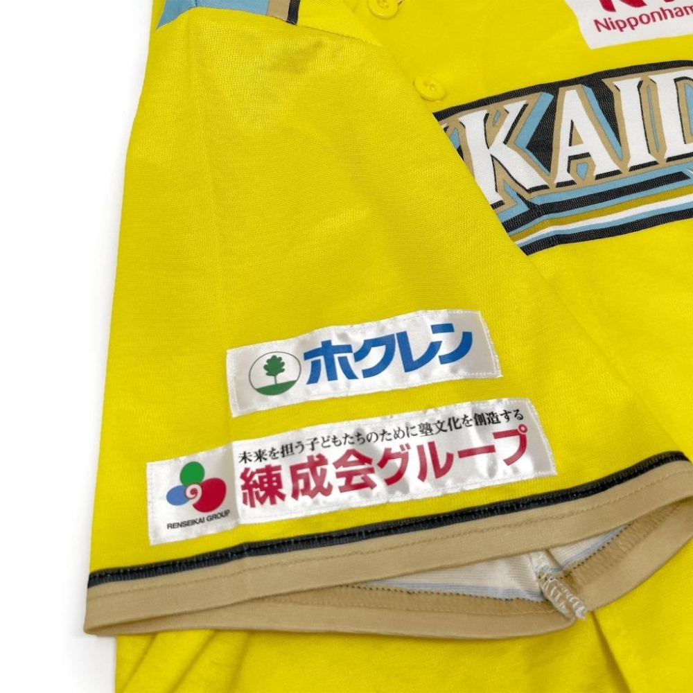 日本職棒 火腿鬥士 2017 我愛北海道 黃+藍配色 應援球衣 L(罩衫 日職 NPB 棒球 壘球 棒壘 兄弟)-細節圖7