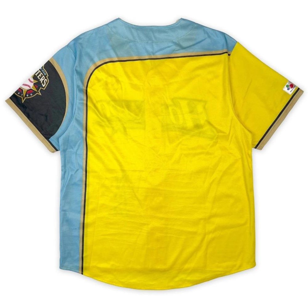 日本職棒 火腿鬥士 2017 我愛北海道 黃+藍配色 應援球衣 L(罩衫 日職 NPB 棒球 壘球 棒壘 兄弟)-細節圖8