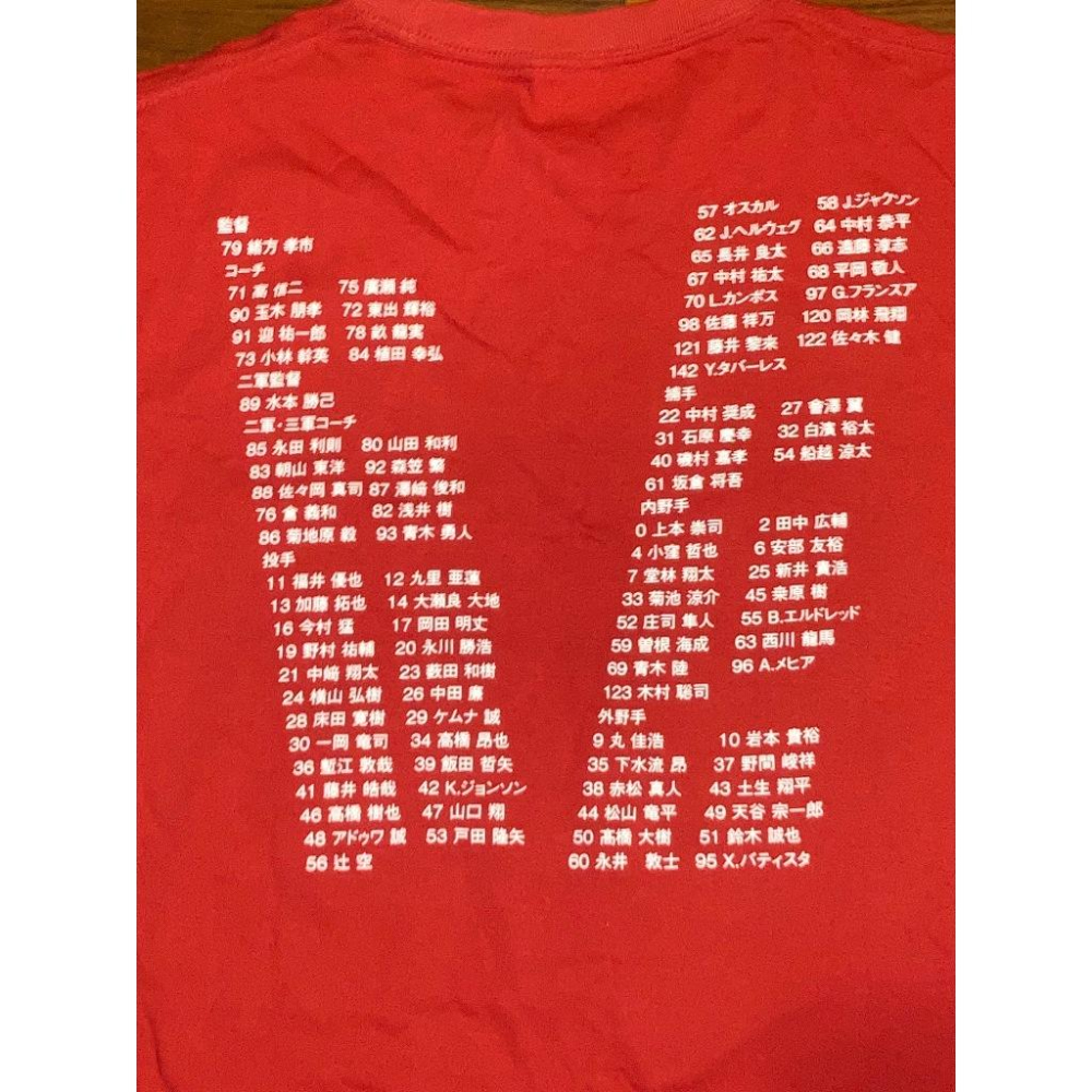 日本職棒 廣島鯉魚 2018 央聯冠軍 三連霸 全隊名單 紀念上衣 M (日職 NPB 棒球 棒壘 短T 優勝)-細節圖4