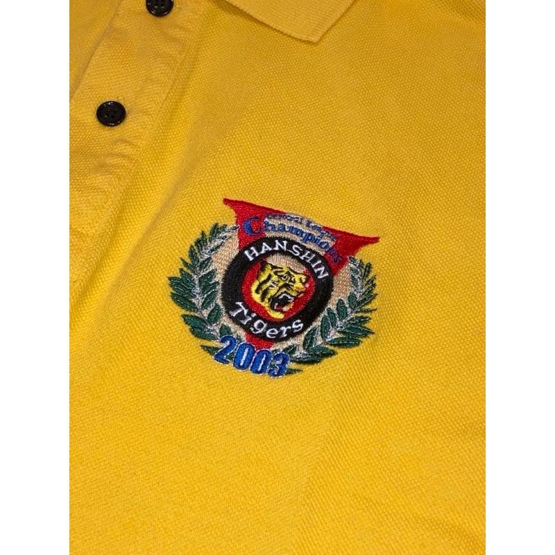 小尺寸 日本製 阪神虎 全刺繡 2003優勝紀念 POLO衫 (上衣 職棒 日職 日本 NPB 棒球 棒壘 冠軍 短袖)-細節圖2