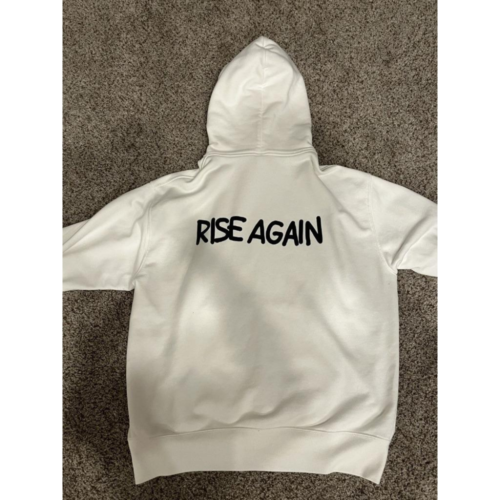 UNIQLO Verdy 企鵝 RISE AGAIN 帽T 尺寸S (連帽 外套 夾克 保暖 白色)-細節圖4