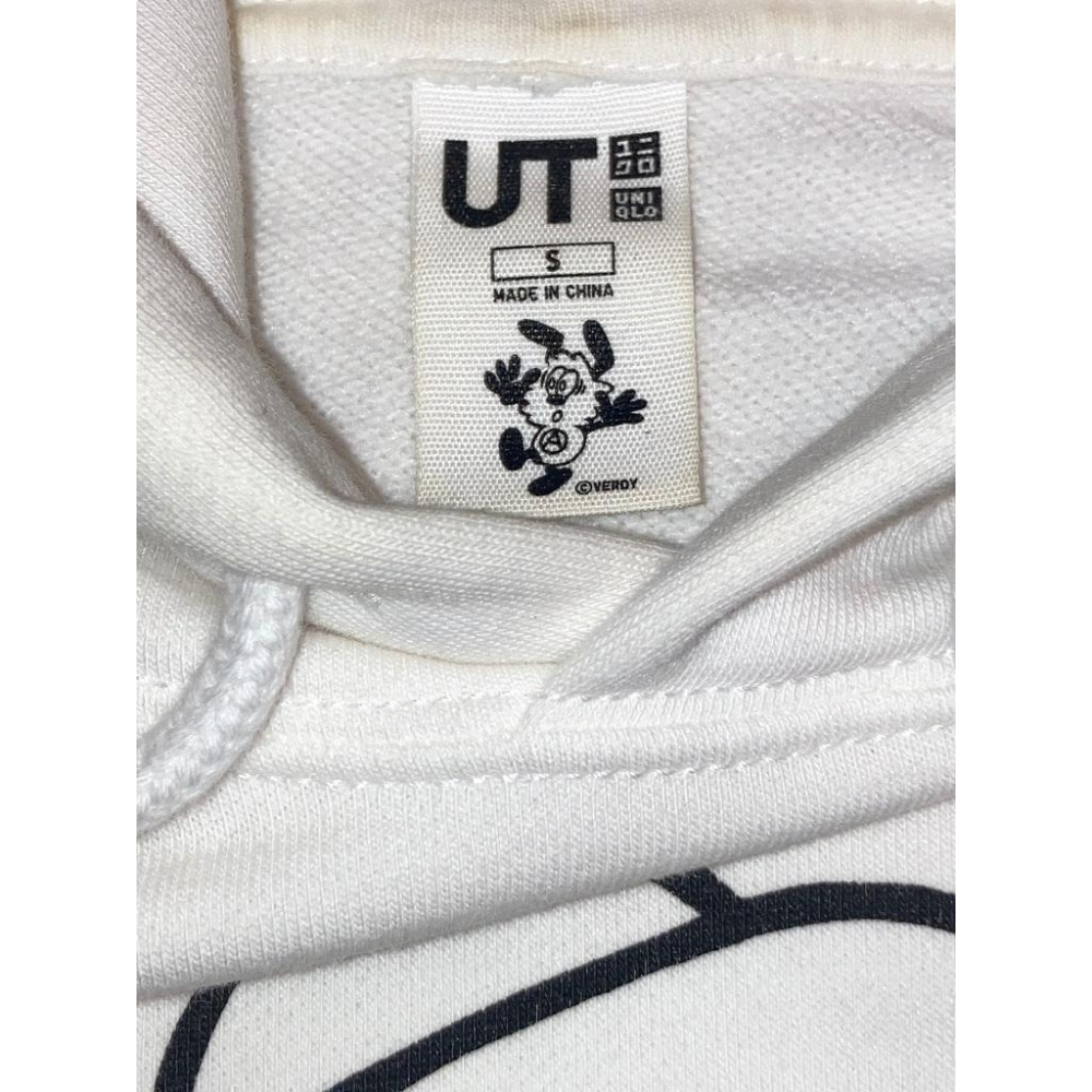UNIQLO Verdy 企鵝 RISE AGAIN 帽T 尺寸S (連帽 外套 夾克 保暖 白色)-細節圖6